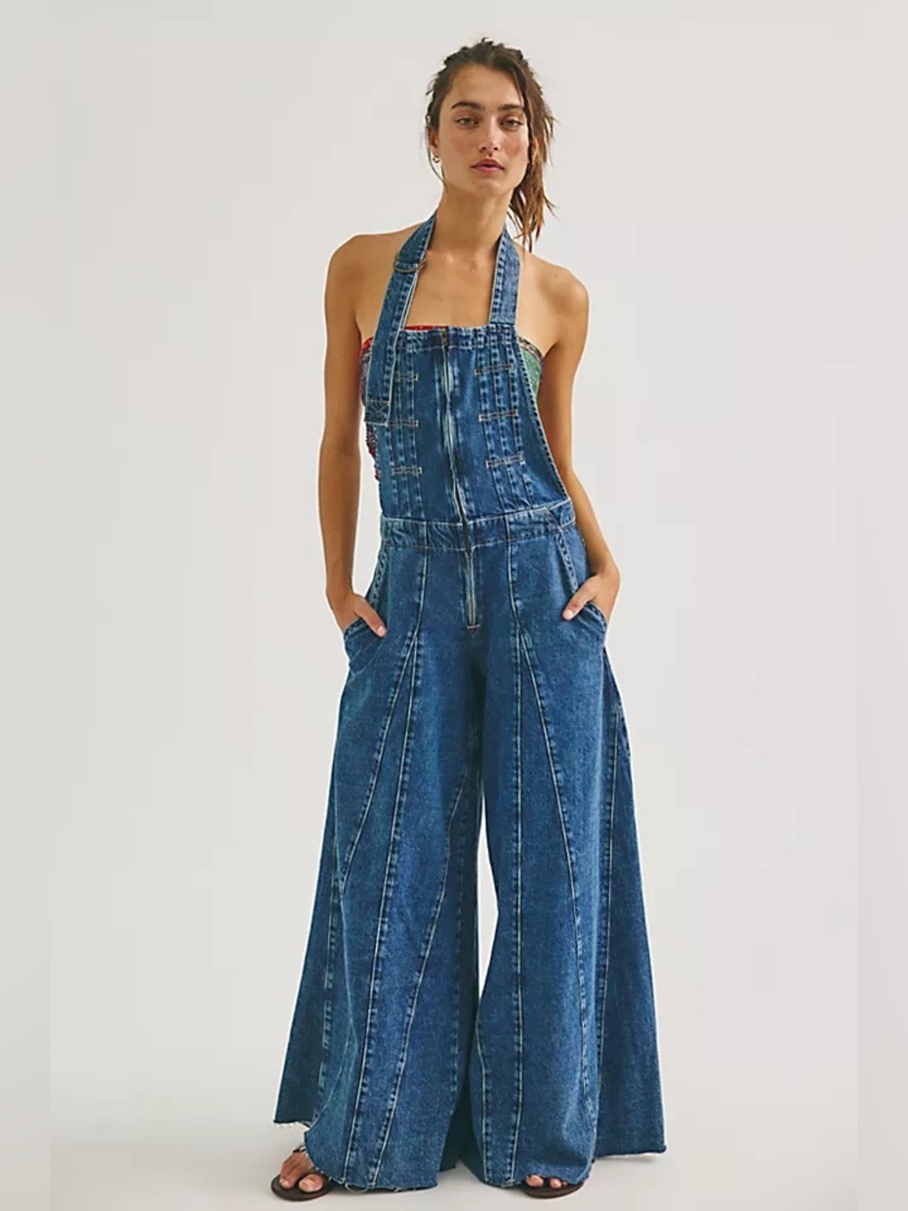 NWT! Free People We The Free Vista Apron Jumpsuit Sz 25/27/30/32 - Picture 1 of 4